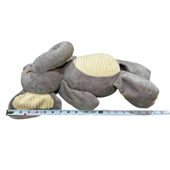 KellyToy Plush Elephant Rattle Floppy Gray Stuffed Animal Cream Ribbed Toy 18" - Picture 9 of 9